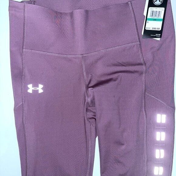 Under Armour women large UA Qualifier Speedpocket Roadside Runway Crop Tights - Picture 4 of 13